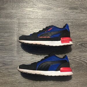 Puma Kids Sneakers in Blue and Black with Red Accents